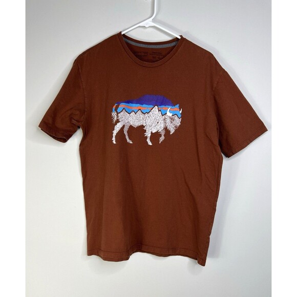 Patagonia Men's Back For Good Organic T-Shirt Short Sleeve Tee Buffalo Bison M - Picture 1 of 8